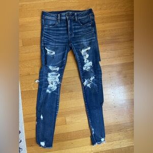 Distressed Blue Jeans